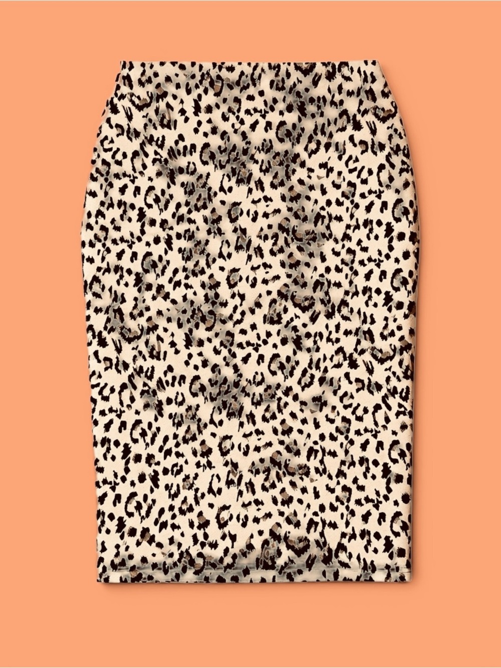 Leopard Print Pencil Skirt in Beige and Black